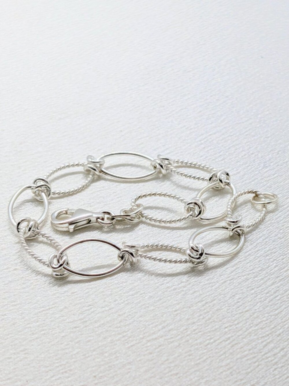 NEW 7 inch open link sterling silver bracelet - Picture 4 of 9
